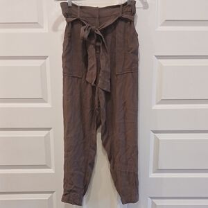 Brochu Walker Tie Waist Gauze Jogger Style Pants Grey Size Small